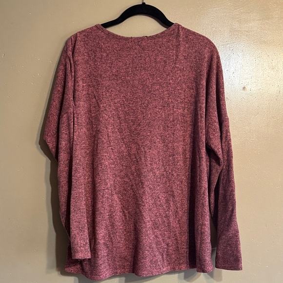 Chic Maroon V-Neck Wrap Blouse - Picture 4 of 4